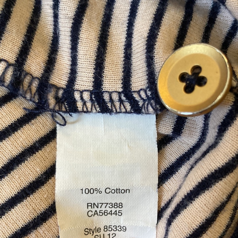 J Crew Perfect Fit Navy Striped Cardigan - Picture 3 of 3